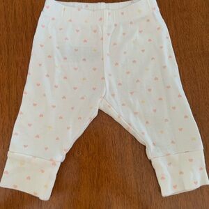 🍓3/$10 GAP Baby White Pants with Pink Polkadots size 0-3m
